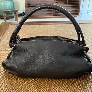 AUTHENTIC Vintage Bottega Veneta Mini Brown Leather Bag w/ Wrapped Handle